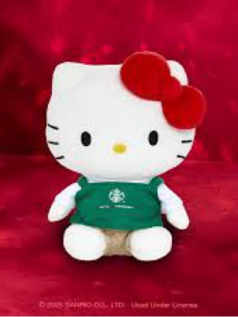 Sanrio Hello Kitty Plush - White with Red Bow and Green Apron